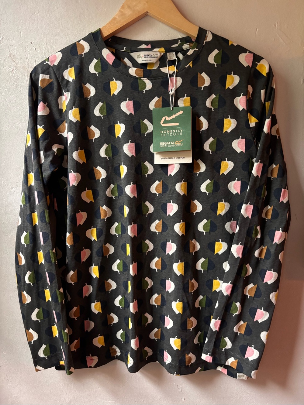 Orla Kiely X Regatta Great Outdoors Long Sleeve Tee Shirt Leaf Botanical Print